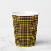 Yellow Orange Black Plaid Pattern 紙コップ (左)