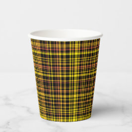 Yellow Orange Black Plaid Pattern 紙コップ