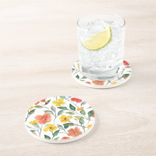 Yellow Orange Flowers コースター (側面)