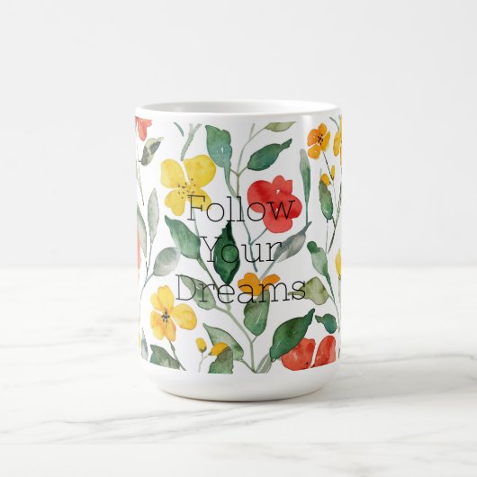 Yellow Orange Flowers  コーヒーマグカップ (中央)
