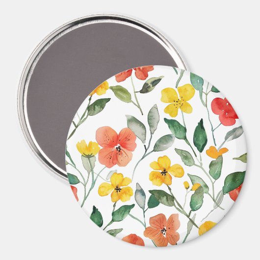 Yellow Orange Flowers マグネット (正面/裏面)