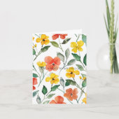 Yellow Orange Flowers Thinking of You カード (正面)