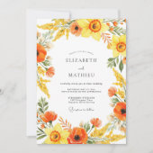 Yellow Orange Painterly Flourish Wedding 招待状 (正面)
