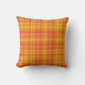 Yellow Orange Plaid Pattern クッション (正面)