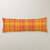 Yellow Orange Plaid Pattern ボディピロー (裏面)
