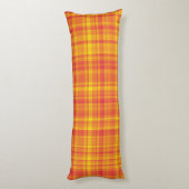 Yellow Orange Plaid Pattern ボディピロー (裏面 (縦))