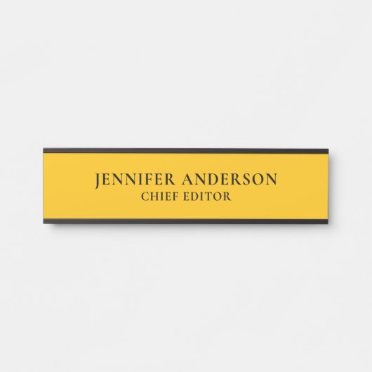 Yellow Orange Professional Modern Plain Minimalist サインプレート (正面)