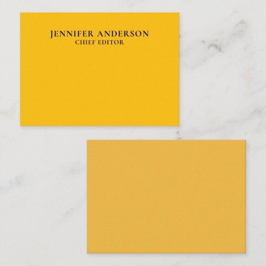 Yellow Orange Professional Modern Plain Minimalist ノートカード (正面/裏面)