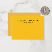 Yellow Orange Professional Modern Plain Minimalist ノートカード (正面/裏面インサイチュ)