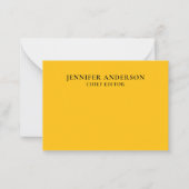 Yellow Orange Professional Modern Plain Minimalist ノートカード (正面)