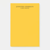 Yellow Orange Professional Modern Plain Minimalist ポストイット (正面)