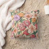 Yellow, Orange, Purple & Pink Boho Seamless Design クッション (ブランケット)