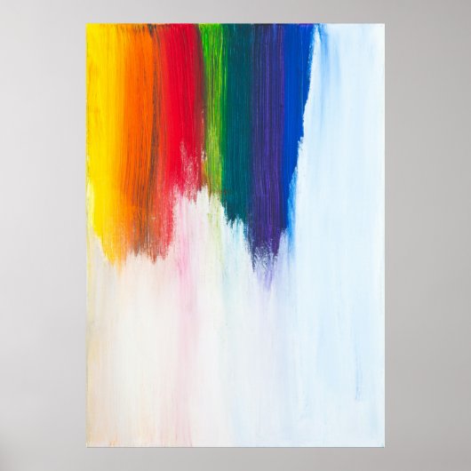 Yellow, orange, red, green, and blue abstract pain ポスター (正面)
