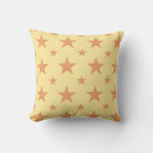 Yellow & Orange Star Pattern Retro Vintage  クッション (正面)