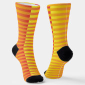 Yellow Orange Striped Pattern ソックス (傾斜あり)