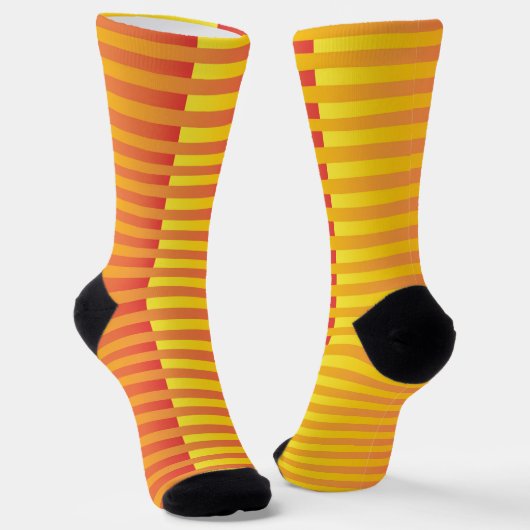 Yellow Orange Striped Pattern ソックス (傾斜あり)