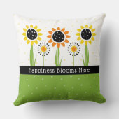 Yellow Orange Sunflowers Customizable クッション (裏面)