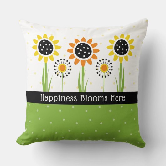 Yellow Orange Sunflowers Customizable クッション (正面)