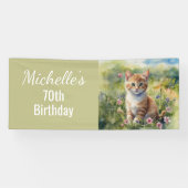 Yellow Orange Tabby Kitten Cat 70th Birthday 横断幕 (横)
