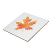 Yellow Orange Watercolor Maple Leaf Ceramic Tile タイル (側面)