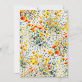 Yellow Orange Wildflower Garden Bridal Shower 招待状 (裏面)