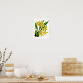 Yellow Orchid Plant Tropical Botanical Print no. 8 ポスター (キッチン)