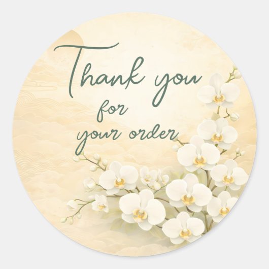 Yellow orchid Thank You For your order ラウンドシール (正面)