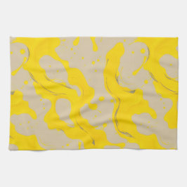 Yellow Organic Abstract キッチンタオル