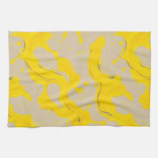 Yellow Organic Abstract キッチンタオル