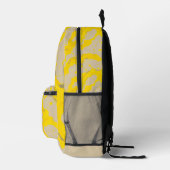 Yellow Organic Abstract プリントバックパック (右)