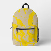 Yellow Organic Abstract プリントバックパック (正面)
