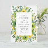 Yellow Organic Botanical Wedding 招待状 (スタンド正面)