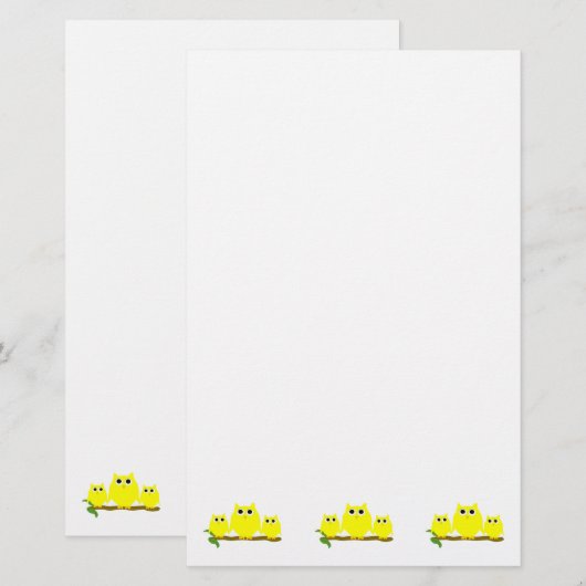Yellow Owls Design 便箋 (正面/裏面)