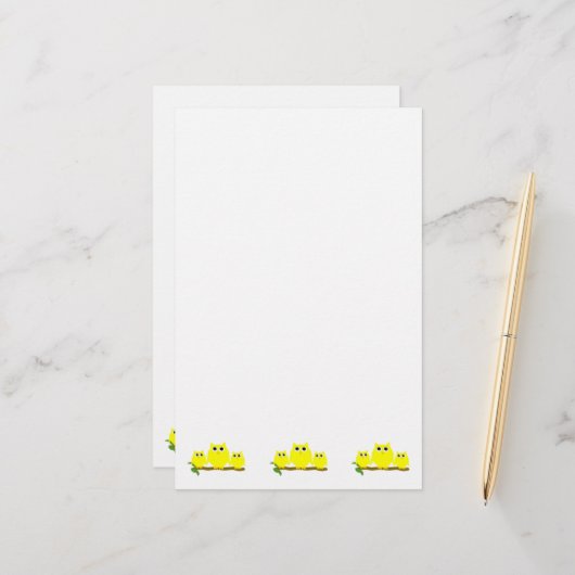 Yellow Owls Design 便箋 (正面/裏面インサイチュ)