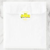 Yellow Owls Design Bookplate ラウンドシール (バッグ)