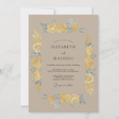 Yellow Painterly Vintage Wedding 招待状 (正面)