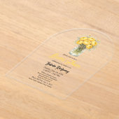 Yellow Palette Ranunculus Mason Jar Bridal Shower アクリル招待状 (レイダウン)