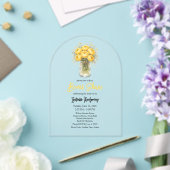 Yellow Palette Ranunculus Mason Jar Bridal Shower アクリル招待状 (インサイチュ (ウェディング))