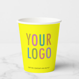Yellow Paper Cups Custom Company Logo Branded 8 oz 紙コップ