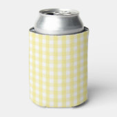 Yellow Pastel Gingham Pattern Grandmillenial  缶クーラー (缶正面)