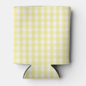 Yellow Pastel Gingham Pattern Grandmillenial  缶クーラー (正面)
