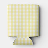 Yellow Pastel Gingham Pattern Grandmillenial  缶クーラー (裏面)