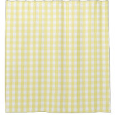 Yellow Pastel Gingham Pattern Modern Farmhouse シャワーカーテン (正面)