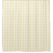 Yellow Pastel Gingham Pattern Modern Farmhouse シャワーカーテン (正面)