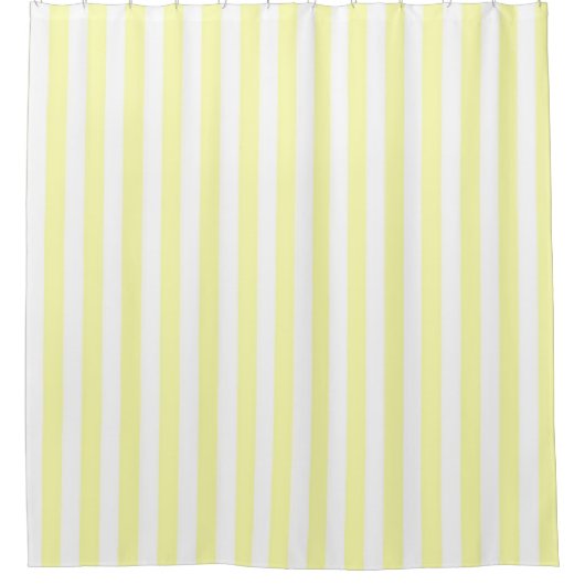 Yellow Pastel Stripes Pattern Modern Geometric シャワーカーテン (正面)