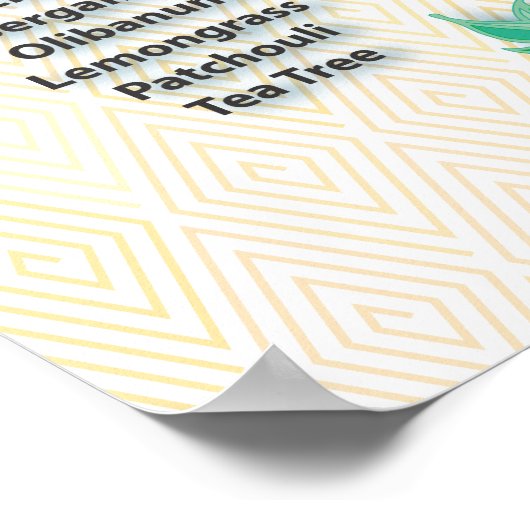 Yellow Pattern Aromatherapy Chart Poster ポスター (角)