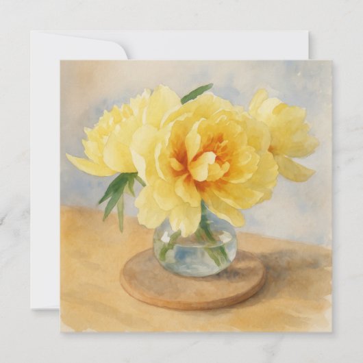 Yellow Peonies  - Greeting Card シーズンカード (正面)
