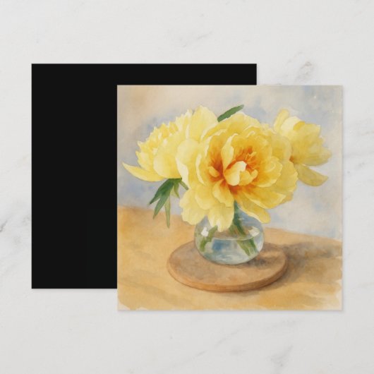 Yellow Peonies - Note Cards ノートカード (正面/裏面)