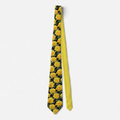 Yellow Peony Floral Pattern ネクタイ (正面)