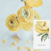 Yellow Peony Personalized Names Wedding